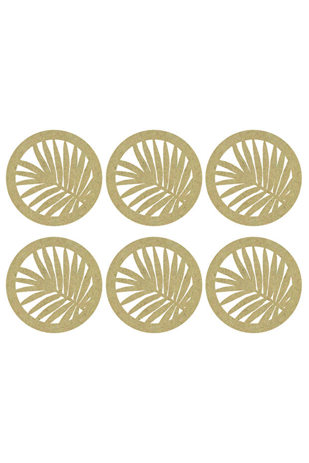 6 Pieces 6 mm (10 cm) Diameter Wooden Coasters