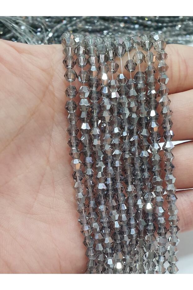 4mm Pyramid Gray Crystal Beads (10 SERIES)