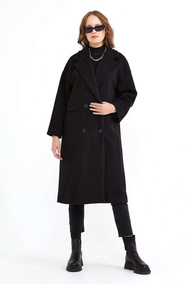 Kadın Oversize Siyah Kaban - 1