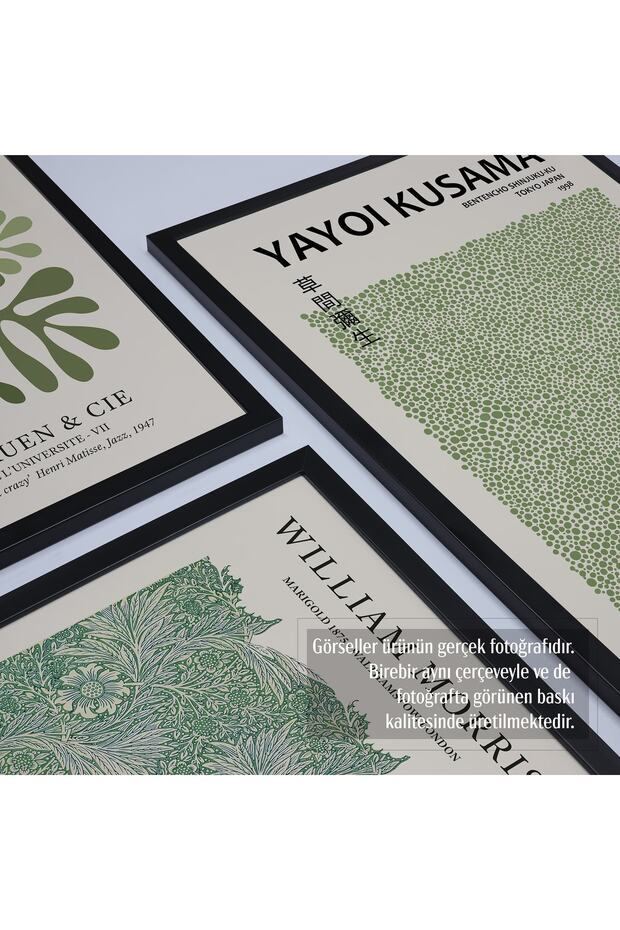 Siyah Lamine Çerçeveli 3'lü Tablo Seti Hpn103 - 3