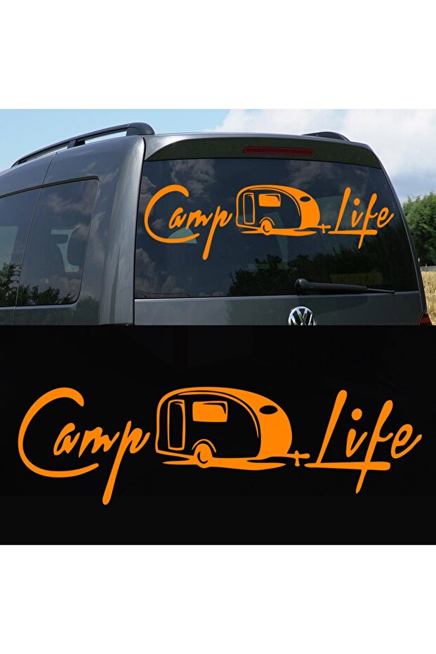 120 X 33 Cm Camp Life, Caravan Sticker, Camping Vital Caravan Sticker