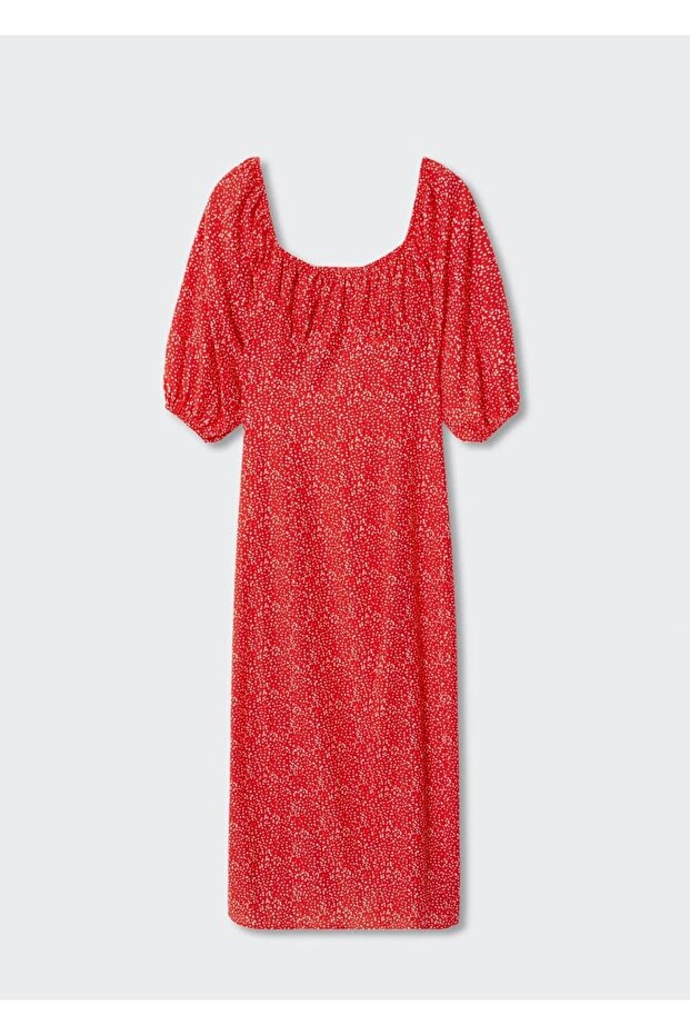 Balon Kollu Midi Boy Elbise - 3