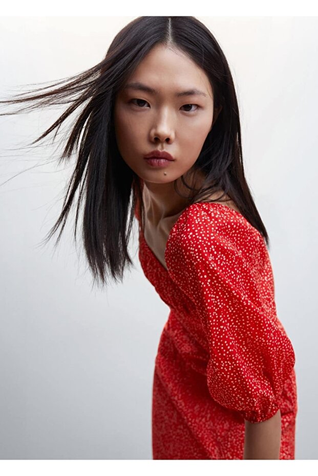 Balon Kollu Midi Boy Elbise - 8