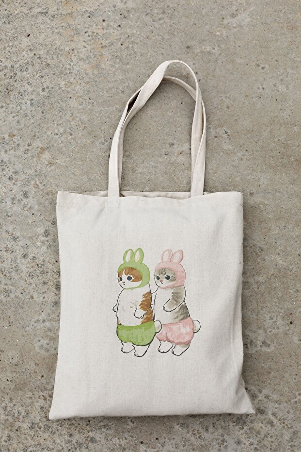 Rabbit Cats Printed Cloth Bag