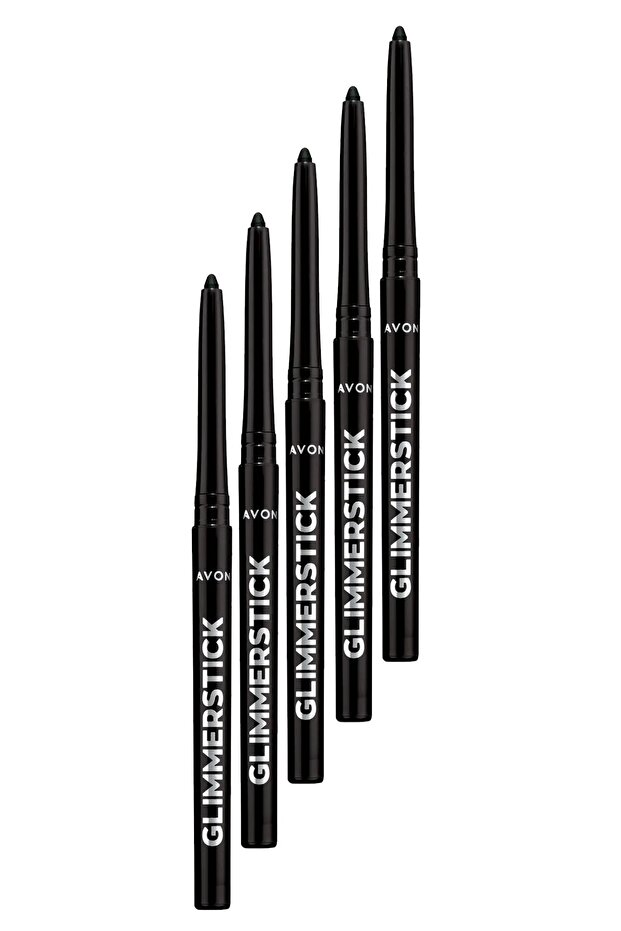 مجموعة أقلام تحديد العيون القابلة للإغلاق والمصعد من Glimmersticks Blackest Black مكونة من خمس قطع