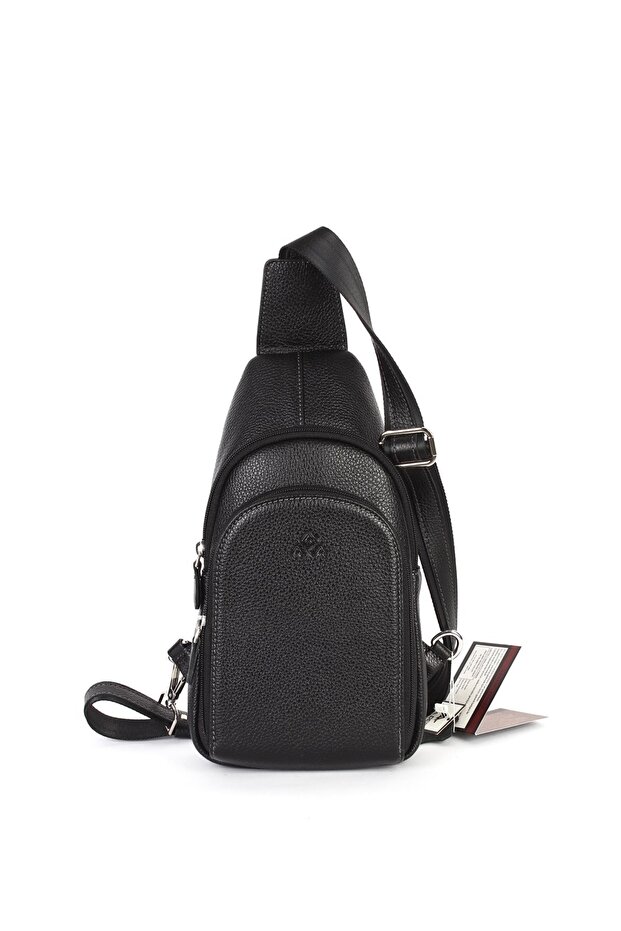314 100% Genuine Leather Men's Bodybag Black