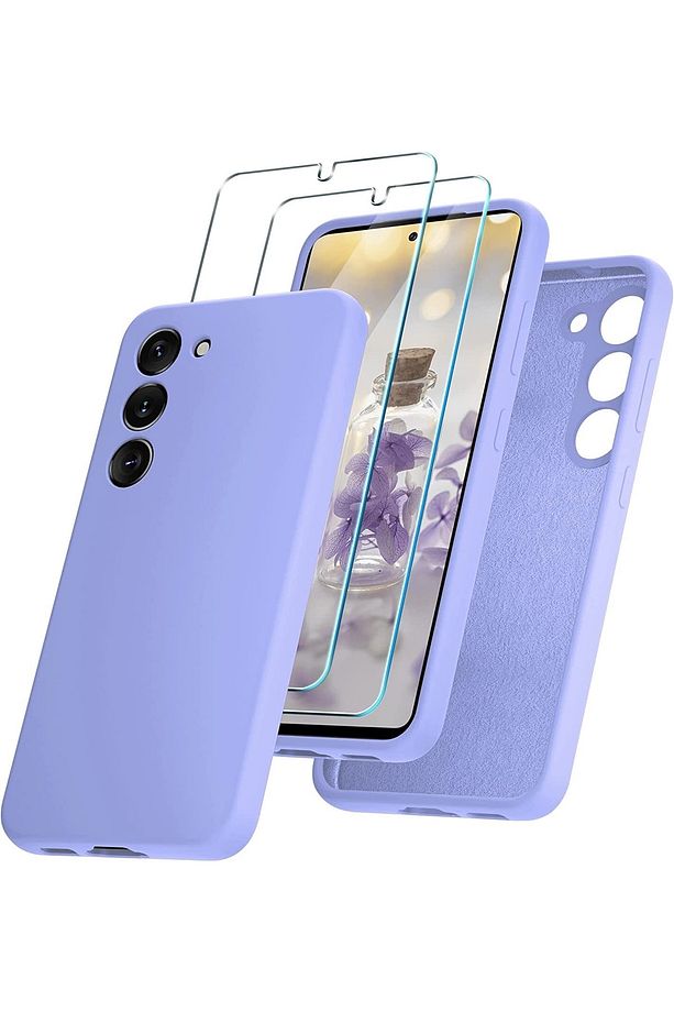 Samsung Galaxy S23 Kılıf Kamera Korumalı Içi Kadife Doku Lansman Ve Ekran Koruyucu Cam Set - 1