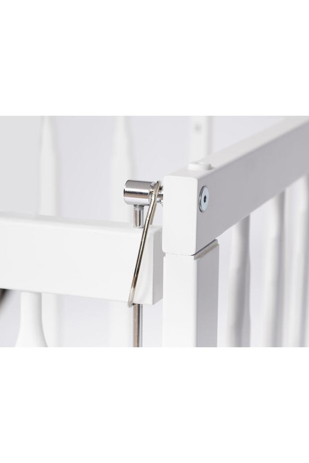 Süper Natural Ahşap Beşik 4 Kademeli Beyaz Anne Yanı Sallanır 60x120-b11 Gri Ay Uyku Seti+yataklı - 6