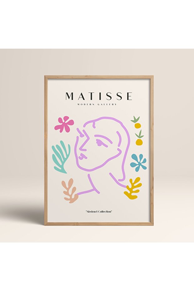 Abstract Colorful Patterns with Wooden Frame Matisse Gallery Modern Art Painting