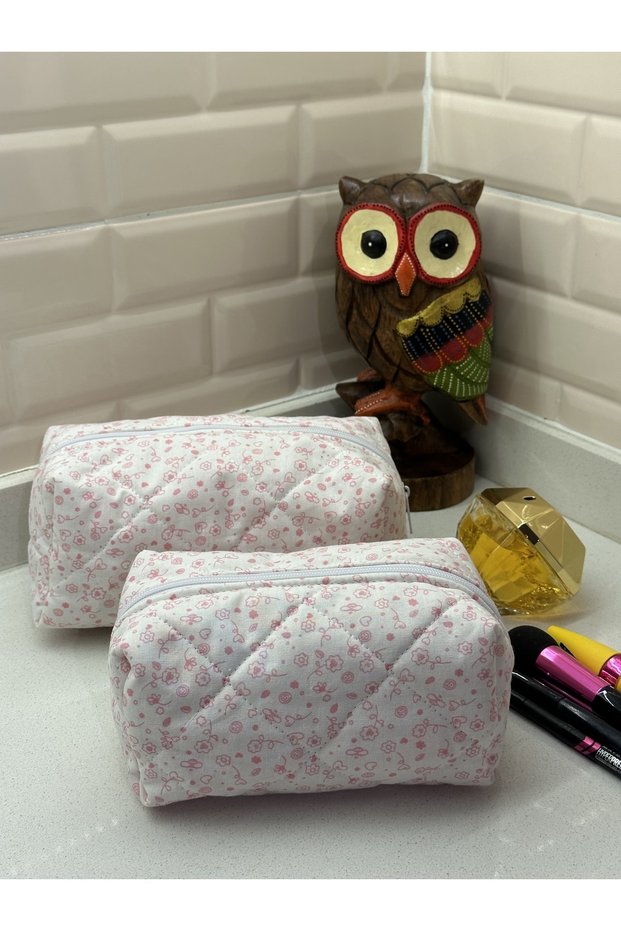 Colorful Floral Makeup Bag / Organizer (LINING-ZIPPERED)