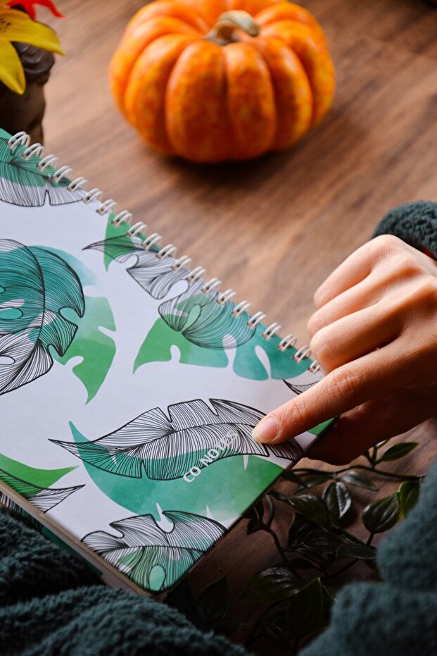 Hard Cover Spiral Checked Notebook - 3