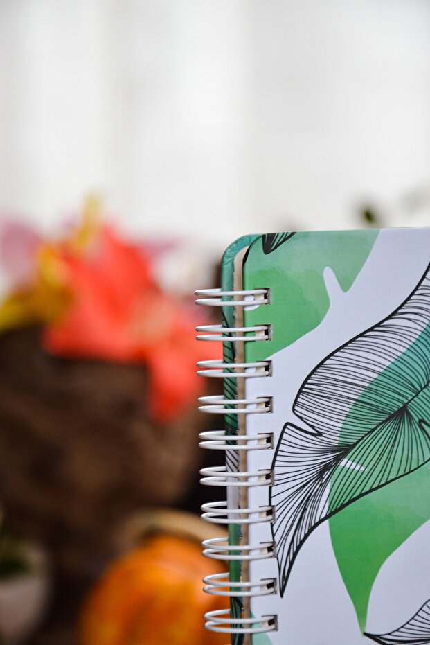 Hard Cover Spiral Checked Notebook - 4