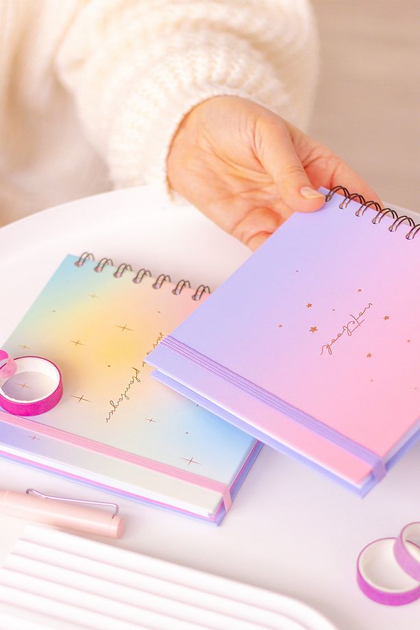 15x15 Cm Kare 2'li Set Spiralli Süresiz Planlayıcı Ajanda Ve Defter Gökkuşağı - 6