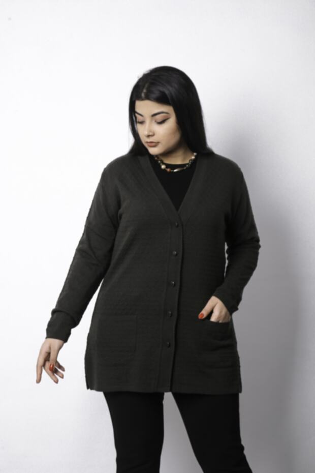 Knitwear Large Size Classic 4 Seasons Mother Cardigan Khaki