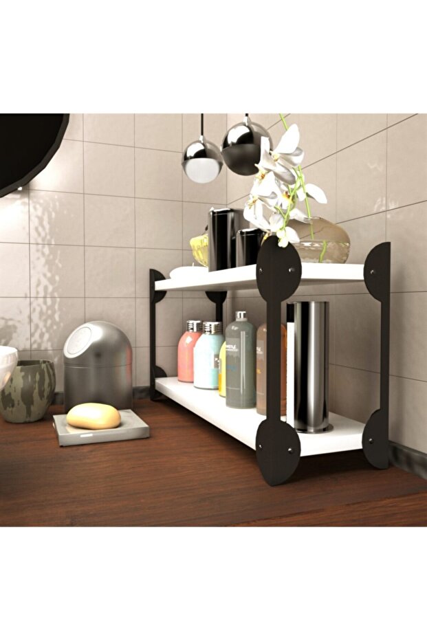 Beyaz Mutfak Banyo Tezgah Üzeri Organizer Raf - 1