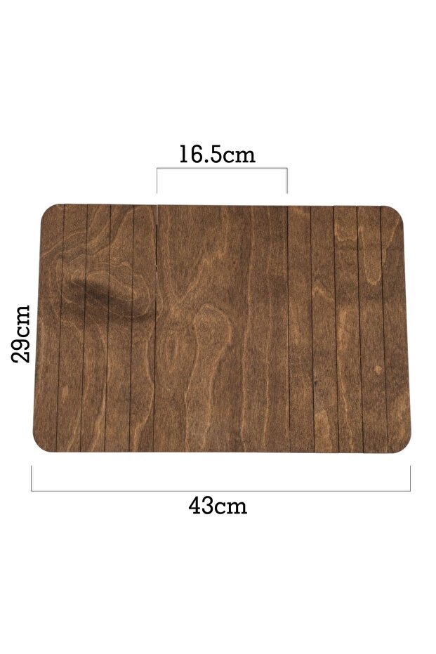 Kahverengi Koltuk Tepsisi 1 Adet Yan Sehpa Huş Ağacı 29x43cm Orta Sabit 16,5 cm Amerikan Servisi - 4
