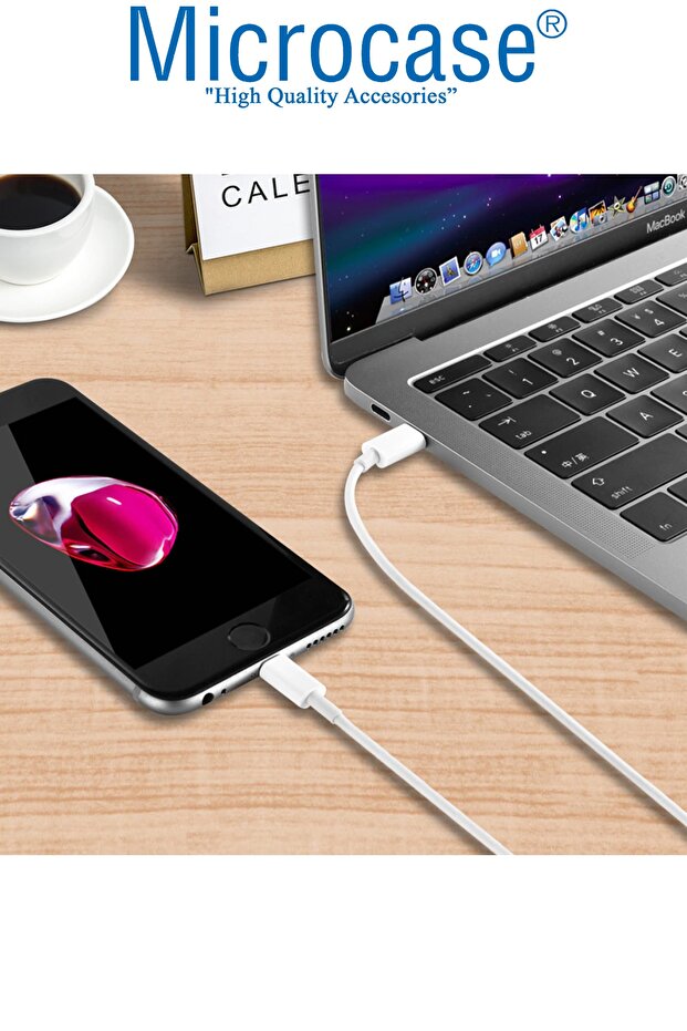 Type C To Lightning Iphone Şarj Data Kablosu - Beyaz - 3