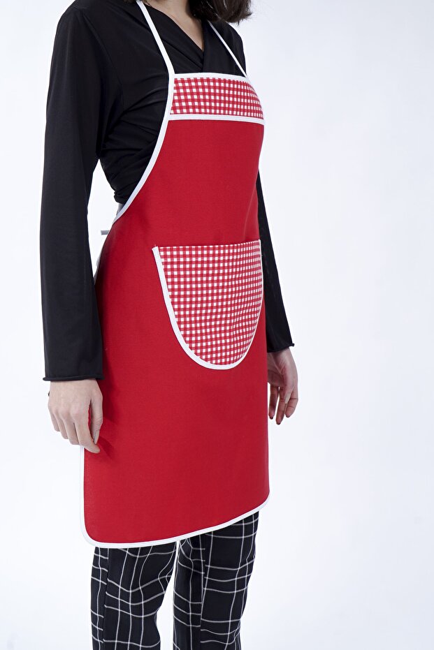 مريلة مطبخ باللون الأحمر - 2