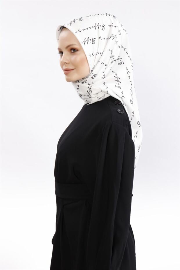Logo Patterned Scarf White - 1