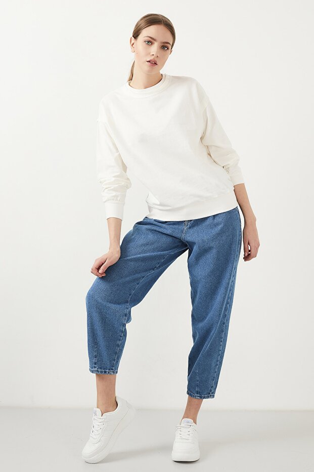 Bisiklet Yaka Basic Örme Sweat Kadın Sweat 5413012 - 1