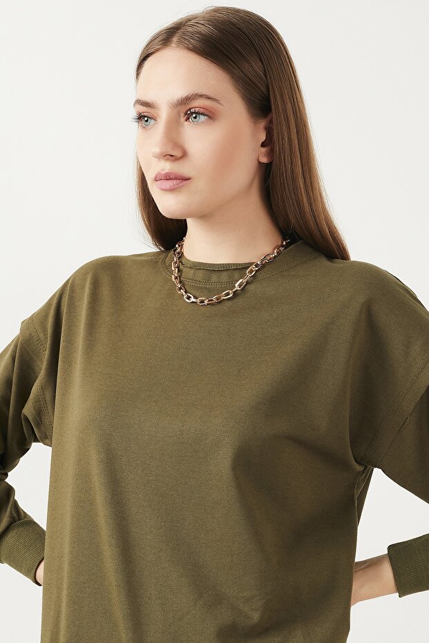 Bisiklet Yaka Basic Örme Sweat Kadın Sweat 5413012 - 1