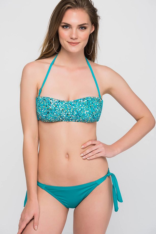 Kadın Deniz Yeşili Bağcıklı Bikini Altı CSLD102067 - 1