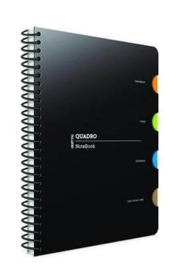 Quadro Spiralli 4 Seperatörlü Pp Kapaklı Defter Kareli 17X24 Cm 150 Yaprak 3-2908000-2011 - 1
