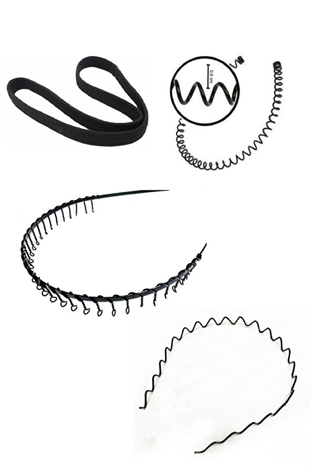 Spring, Comb, Zigzag Wire Crown Athlete Yoga Band Set of 4 Unisex