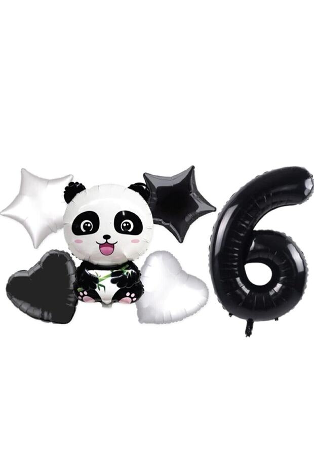 Best Panda Themed Star Heart Foil Balloon Birthday Party Set Age 1
