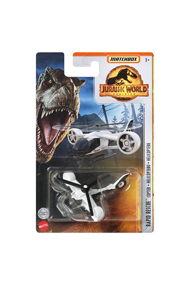 Fmw90 Matchbox Jurassic World Tekli Araçlar Rapid Rescue Helicopter - 1