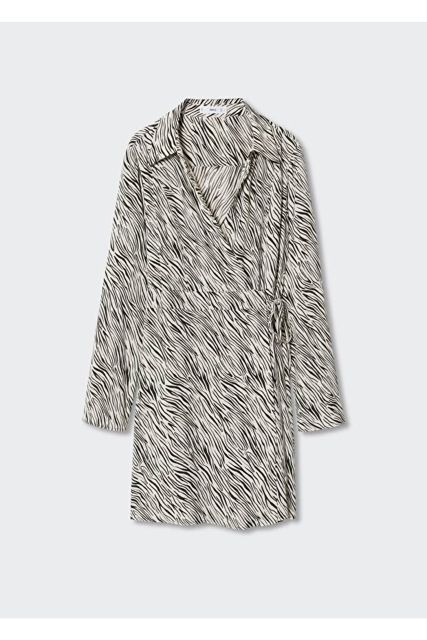 Hayvan Desenli Uzun Elbise - 3