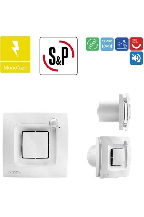 Soler Palau Silent Dual 100 Banyo Wc Sensörlü Egzoz Ortam Havalandırma Fanı Tasarruflu - 1