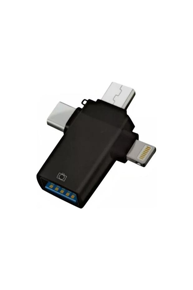 3in1 Usb 3.0 Hızlı Lightning Type-c Ve Micro Usb Otg Adaptör - Al3534 - 1