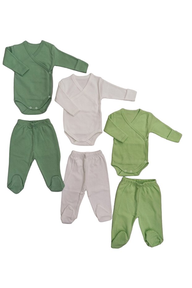 Long Sleeved Self Gloves, Double Breasted Badi and Booties Bottom (3 Sets Mold-cream-cagla)