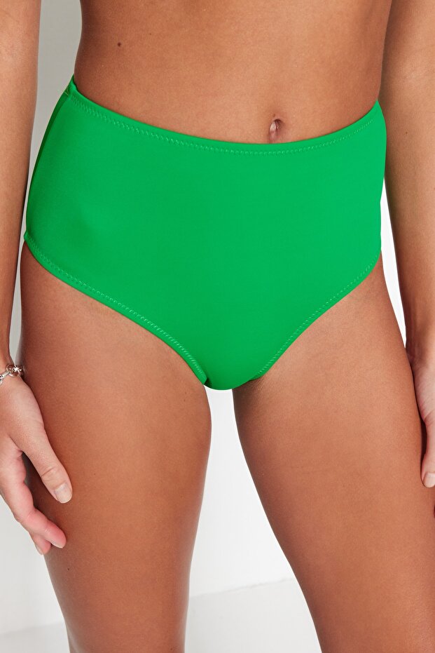 Yeşil Hipster Yüksek Bel Bikini Altı TBESS21BA0057 - 5