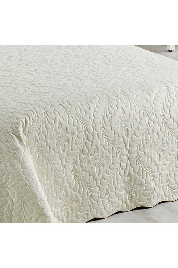 Ivy Krem Tek Kişilik Microfiber Kapitone Yatak Örtüsü Ekru - 3