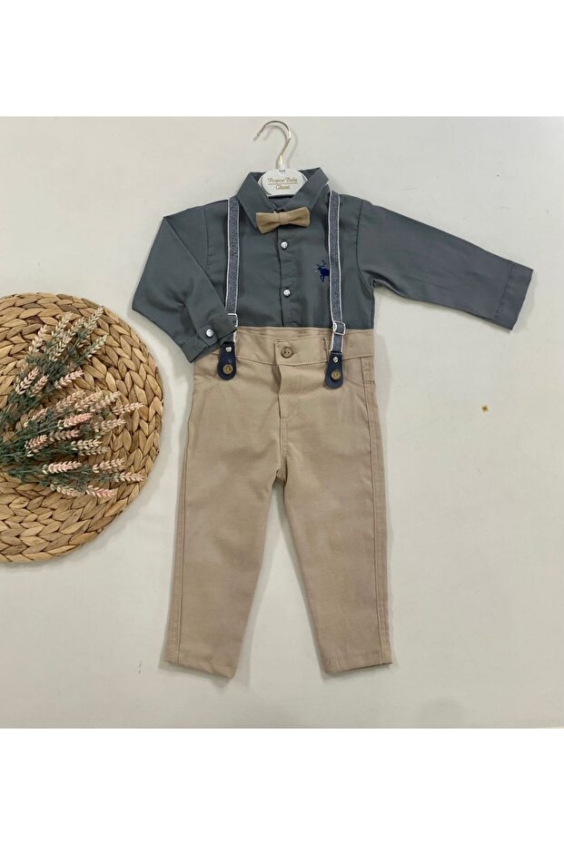 Boy's Shirt Bow Tie Set