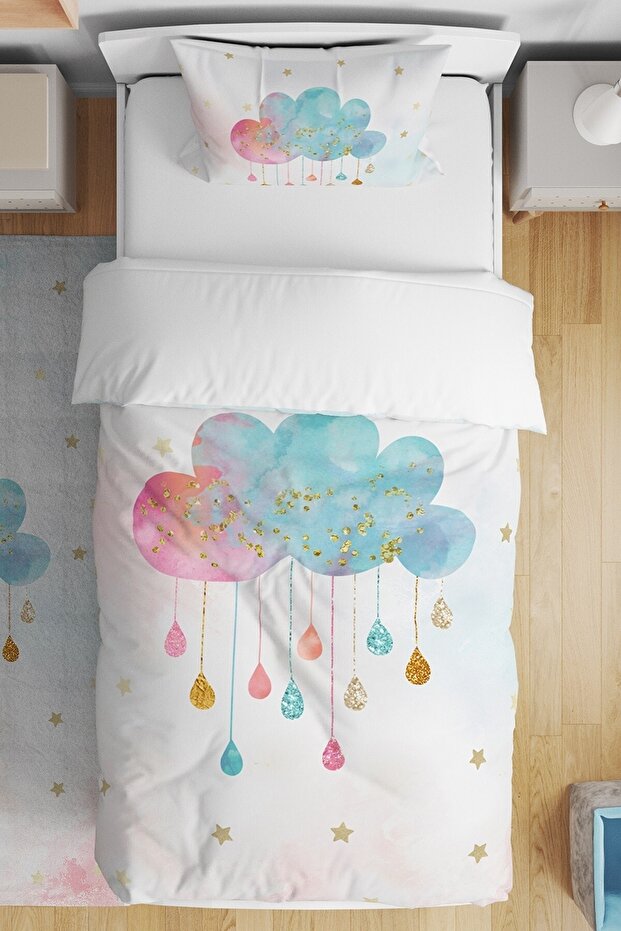 Dream Cloud Patterned Single Baby Kids Bedding Set