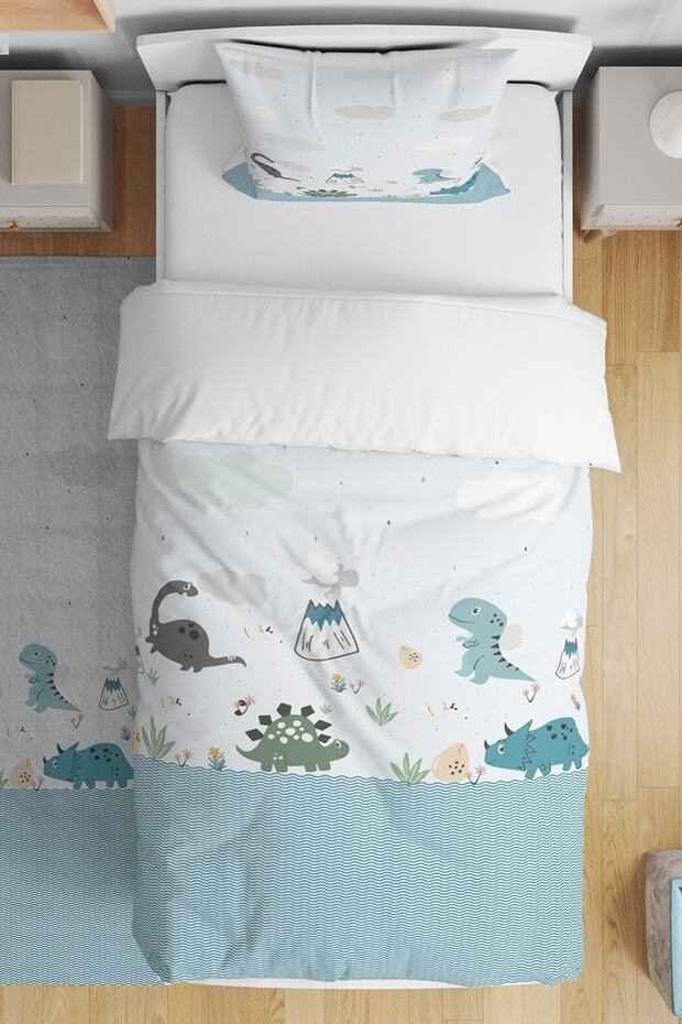 Dinosaur Age Patterned Single Baby Kids Bedding Set