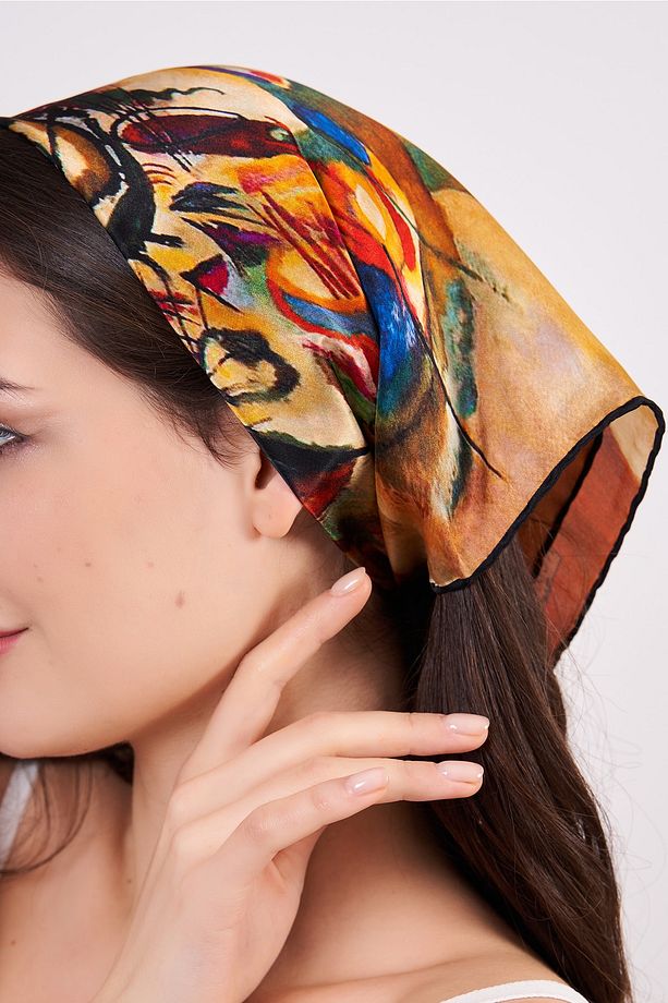 %100 Ipek Fular Bandana | Kandinsky Composition Vıı - 3
