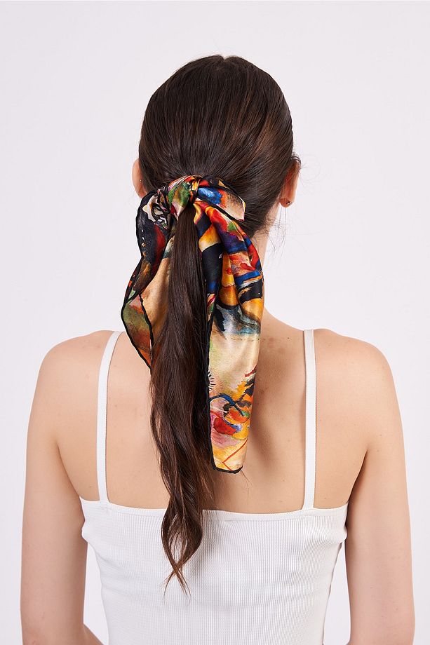 %100 Ipek Fular Bandana | Kandinsky Composition Vıı - 7