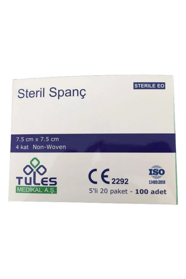 Tules Steril Spanç Non-woven Kumaş Emici Kompres 7,5 X 7,5cm 100 Adet - 3
