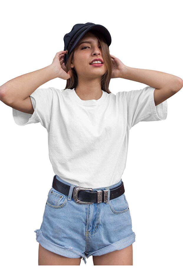 27 Kadın Basic Düz Tshirt - 1