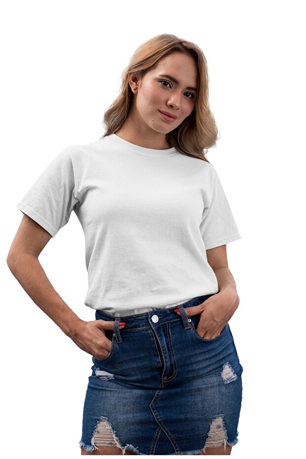 27 Kadın Basic Düz Tshirt - 2