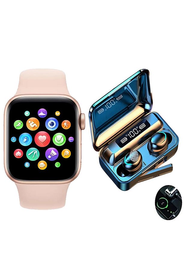 Akıllı Saat T500+f9-5 Kablosuz Dokunmatik Bluetooth Kulaklık Son Sürüm Ikili Özel Set Ios Android - 1