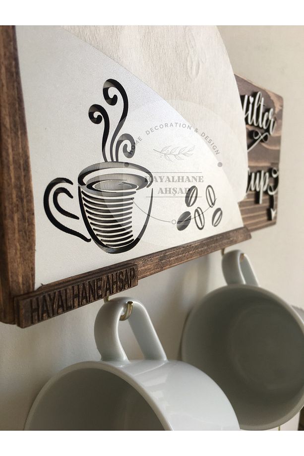 Fincan Askılık/ Filter And Cup Askılık / Kahve Filtre Rafı - 5