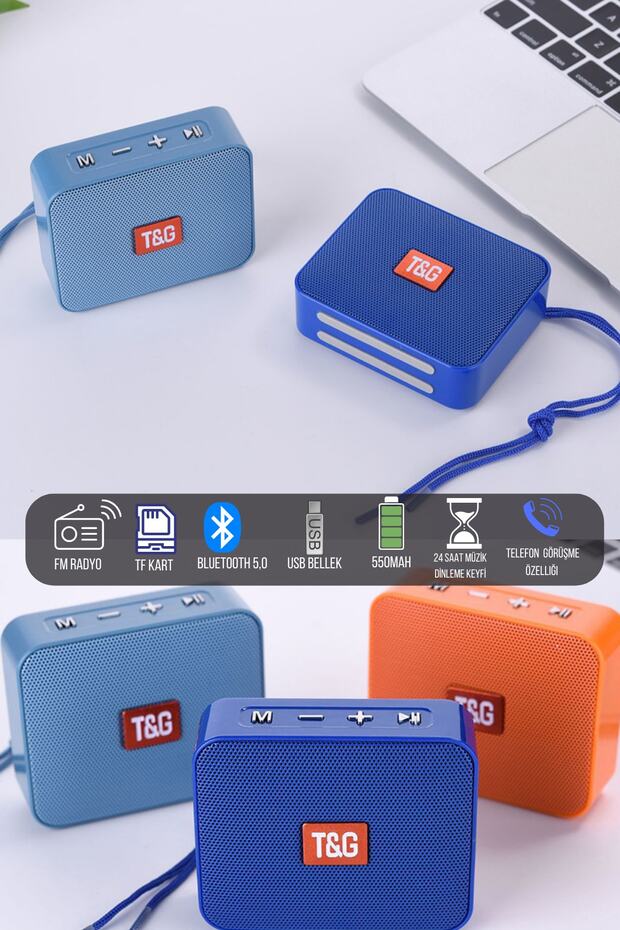 Kablosuz Hoparlör Bluetooth Speaker Ses Bombası -166 Mavi - 4