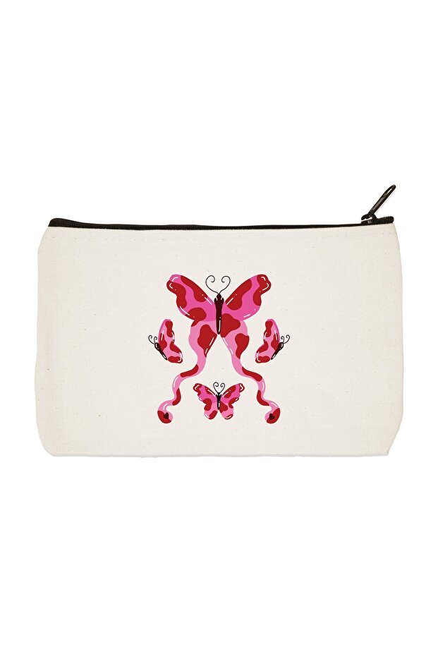 Clutch Butterfly Printed Cloth Makeup Bag, Pen Holder, Handbag
