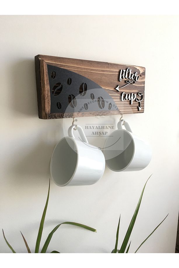 Fincan Askılık/ Filter And Cup Askılık / Kahve Filtre Rafı - 4