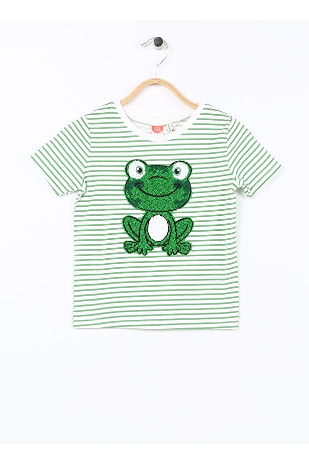 Printed Camel Hair Baby T-shirt 3smb10012tk